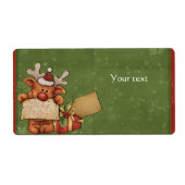 Cute Reindeer Design Etiket (Voorkant)