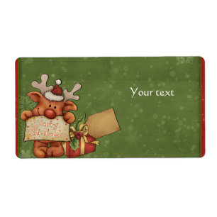 Cute Reindeer Design Etiket