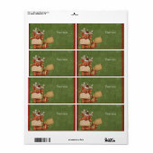 Cute Reindeer Design Etiket (Full Sheet)