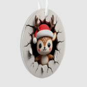 Cute Reindeer Double-Sided Holiday Ornament (voorkant)