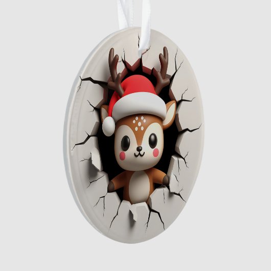 Cute Reindeer Double-Sided Holiday Ornament (voorkant)