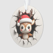 Cute Reindeer Double-Sided Holiday Ornament (voorkant)