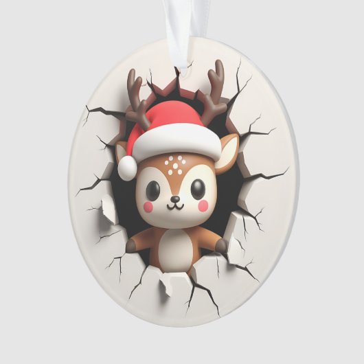 Cute Reindeer Double-Sided Holiday Ornament (voorkant)