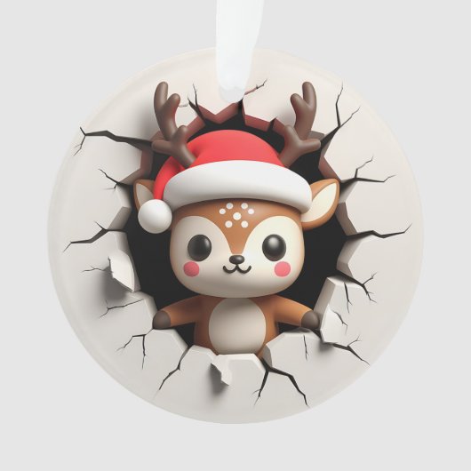Cute Reindeer Double-Sided Holiday Ornament (voorkant)