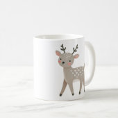Cute Reindeer Drawing Christmas Koffiemok (Voorkant rechts)