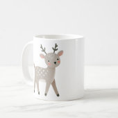 Cute Reindeer Drawing Christmas Koffiemok (Voorkant links)