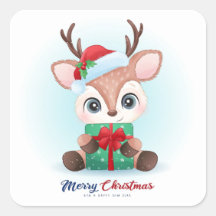 Cute Reindeer en Cadeaus Merry Kerstmis