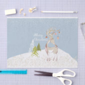 Cute Reindeer en Robin in de sneeuw Tissuepapier (Craft)
