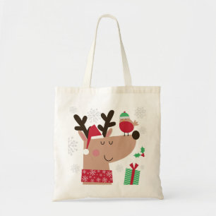 Cute Reindeer en Robin Tote Bag