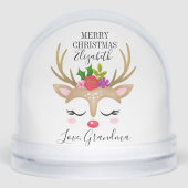 Cute Reindeer Face Photo Sneeuwbol (Voorkant)