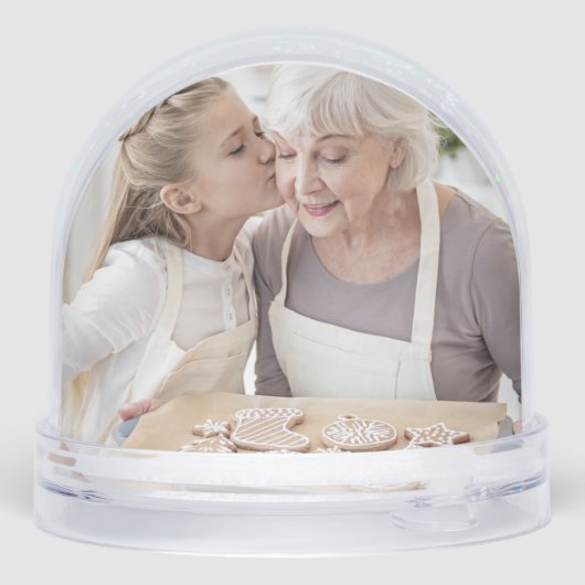 Cute Reindeer Face Photo Sneeuwbol (Achterkant)