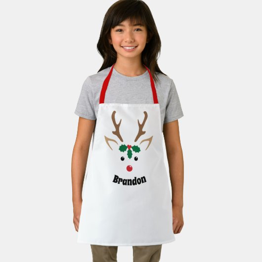 Cute Reindeer Face | Speciaal kerstgeschenk Schort (Insitu)