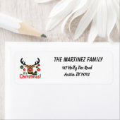 Cute Reindeer Face w/ Ornaments - It's Christmas! Etiket (Insitu)