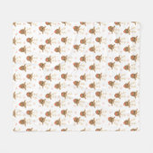 Cute Reindeer Faces Pattern Snowflakes Winter Fleece Deken (Voorkant (Horizontaal))