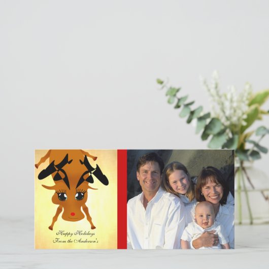 Cute Reindeer Feestdagenkaart (Staand voorkant)