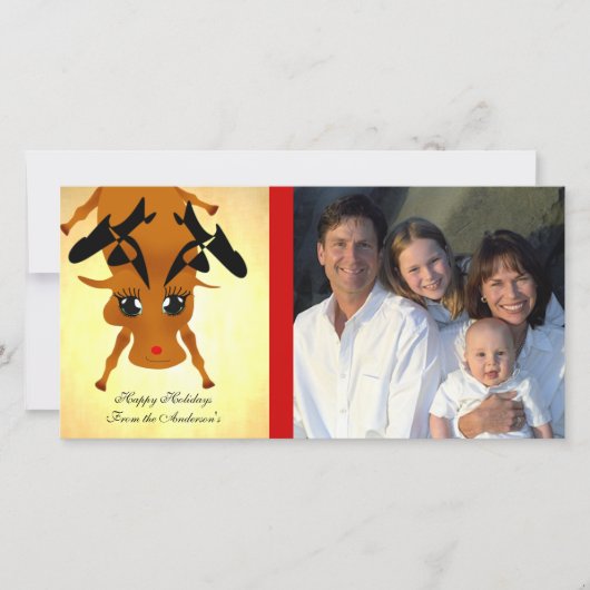 Cute Reindeer Feestdagenkaart (Voorkant)