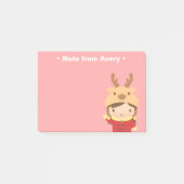 Cute Reindeer Girl Kinder kerstvullers Post-it® Notes (Voorkant)