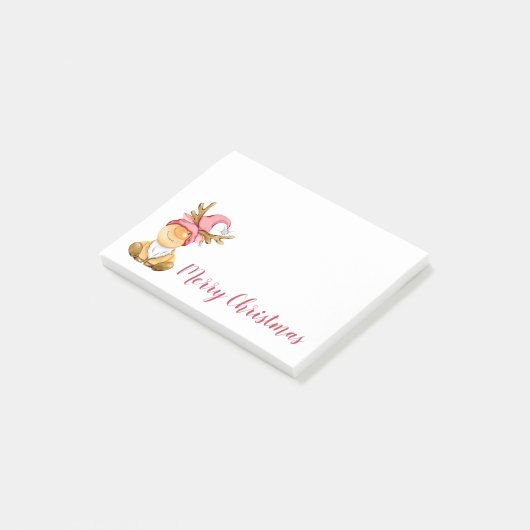 Cute Reindeer Gnome Merry Kerstmis Post-it® Notes (Schuin)