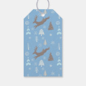 Cute Reindeer | Grijze blauwe kerstcadeautjes Labe Cadeaulabel (Achterkant)