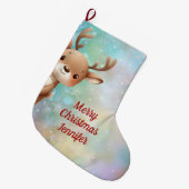 Cute Reindeer Grote Kerstsok (Voorkant (Hangend))