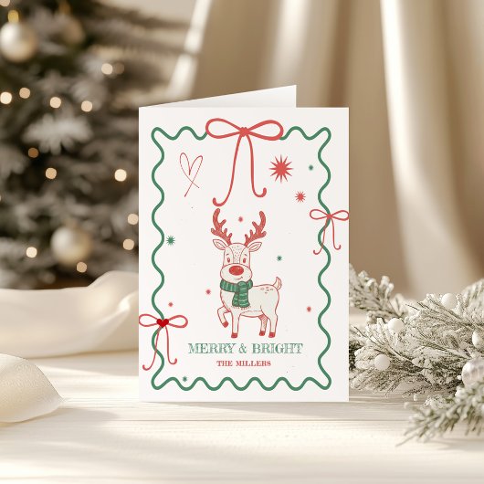 Cute Reindeer Handdrawn Frame Kaart