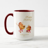Cute Reindeer Happy Holidays Personalized Mok (Links)