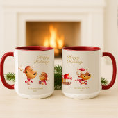 Cute Reindeer Happy Holidays Personalized Mok