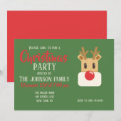 Cute Reindeer Head Cartoon Kaart (Voorkant / Achterkant)