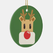Cute Reindeer Head Cartoon Keramisch Ornament (Rechts)