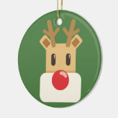 Cute Reindeer Head Cartoon Keramisch Ornament (Links)