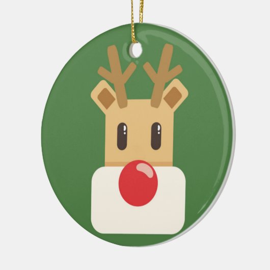 Cute Reindeer Head Cartoon Keramisch Ornament (Links)