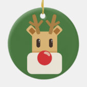 Cute Reindeer Head Cartoon Keramisch Ornament (Achterkant)