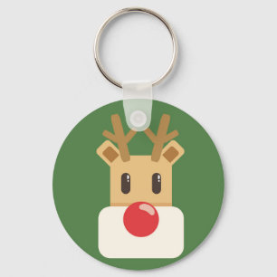 Cute Reindeer Head Cartoon Sleutelhanger