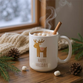 Cute Reindeer Holiday Coffee Mug Christmas Gift Koffiemok