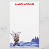 Cute Reindeer Holiday Station Briefpapier (Voorkant)