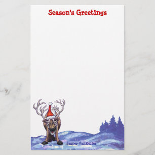 Cute Reindeer Holiday Station Briefpapier