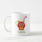 Cute Reindeer Hot Cocoa Persoonlijke kerstMok Koffiemok (Links)