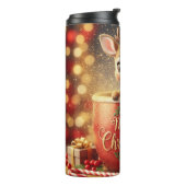 Cute Reindeer in a Merry Christmas Mug Thermosbeker (Gedraaid links)