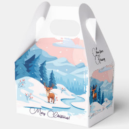 Cute reindeer in a snowy landscape Favor Box Bedankdoosjes