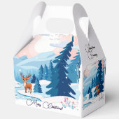 Cute reindeer in a snowy landscape Favor Box Bedankdoosjes (Achterkant)