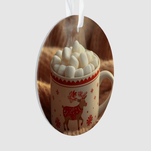 Cute Reindeer in Scarf Ornament | Kids Christmas  (voorkant)