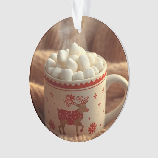 Cute Reindeer in Scarf Ornament | Kids Christmas  (voorkant)