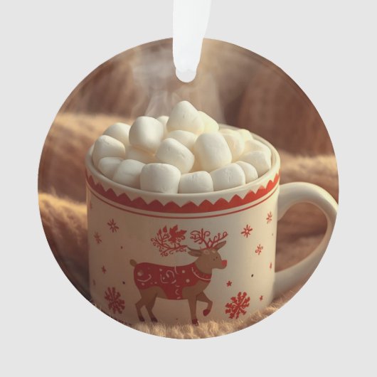 Cute Reindeer in Scarf Ornament | Kids Christmas  (voorkant)