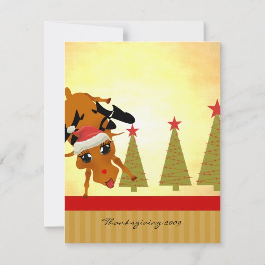 Cute Reindeer Kaart (Achterkant)