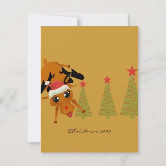 Cute Reindeer Kaart (Achterkant)