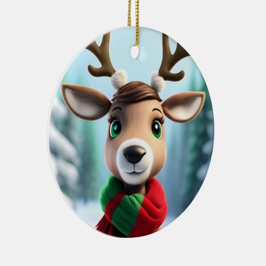 Cute Reindeer Keramisch Ornament (Rechts)