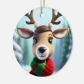 Cute Reindeer Keramisch Ornament (Links)