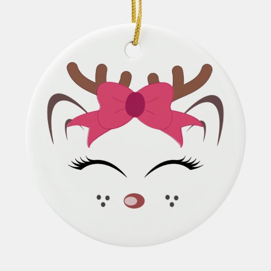 Cute Reindeer Keramisch Ornament (Voorkant)