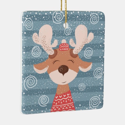 Cute Reindeer Keramisch Ornament (Rechts)