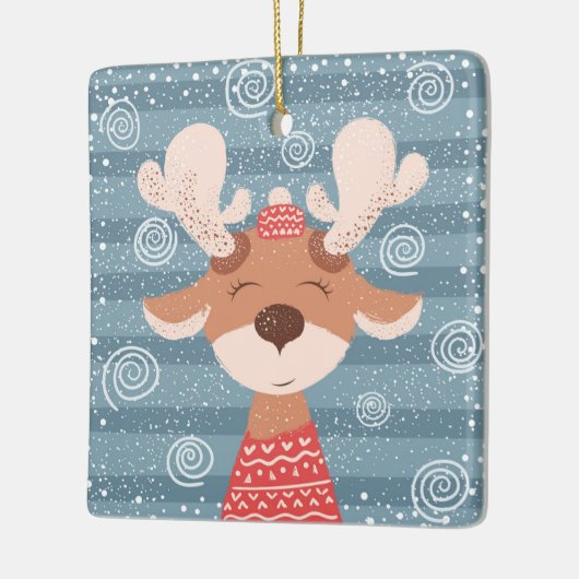 Cute Reindeer Keramisch Ornament (Links)
